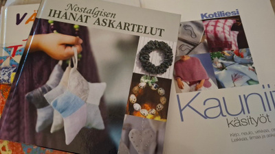 KIRJAT X 3 KPL KÄSITYÖ ASKARTELU TILKKUTYÖT