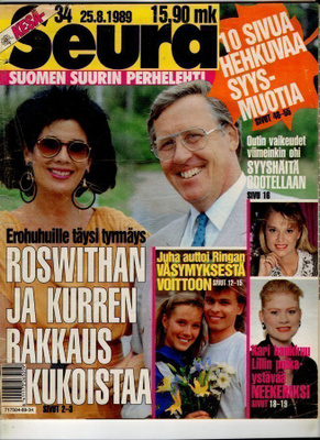 Seura n:o 34 1989 Ringa. Roswitha & Kurre. Miss Suomi. Ann-C