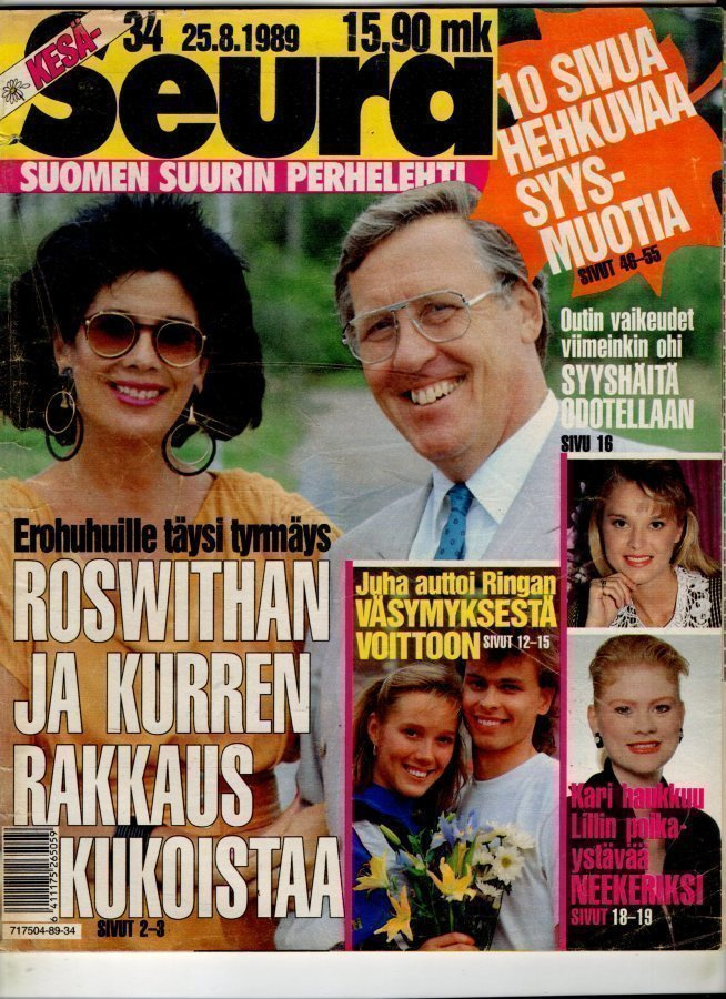 Seura n:o 34 1989 Ringa. Roswitha & Kurre. Miss Suomi. Ann-C