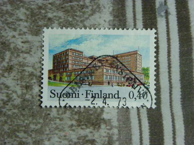 Yleismerkki Tampereen postitalo 1973 Lape 718 EP-leima