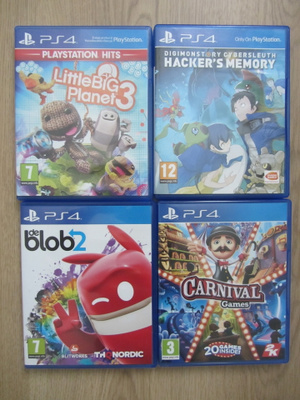 PS4 LittleBig Planet3,Blob2,Carnival games,Digimonst RY Cybe