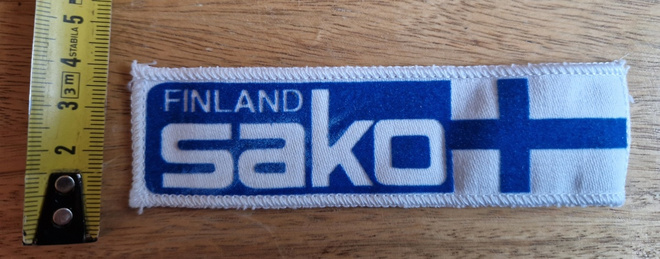 Sako Finland vintage kangasmerkki