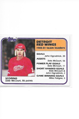 1981-82 Topps #51 Dale McCourt Detroit Red Wings