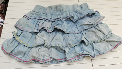 Lindex Kids tyttöjen röyhelöhame 110 cm, 100 % puuvillaa