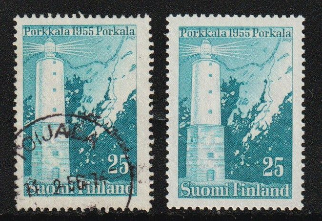 1956 25mk Porkkalan majakka merkki leimattuna ja **