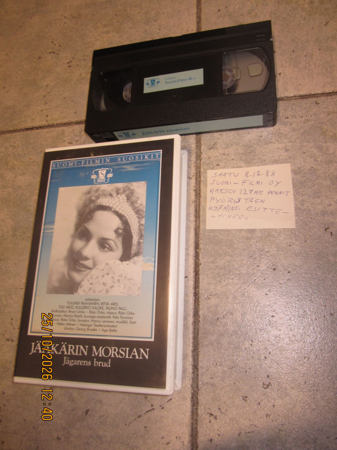 Jääkärin morsian (1938) VHS - Harvinainen Isokoppa / Big Box