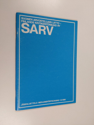 Suomen arvostelijain liitto : SARV : jäsenluettelo = Finl...