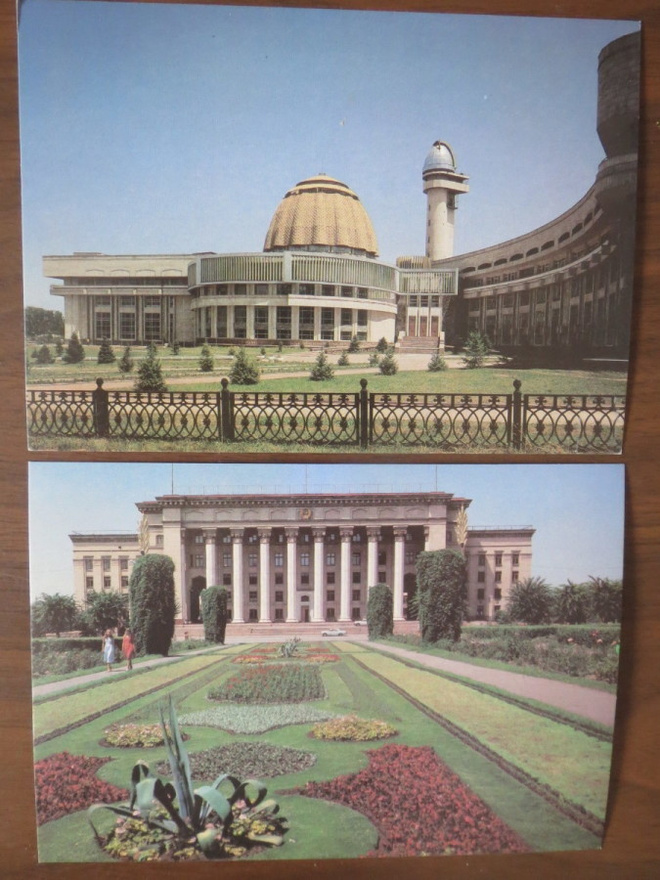 CCCP: kaksi Alma-Ata postikorttia 1980-luku