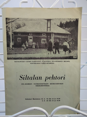 näytelmä Siltalan pehtoori Hartola v.1961 käsiohjelma