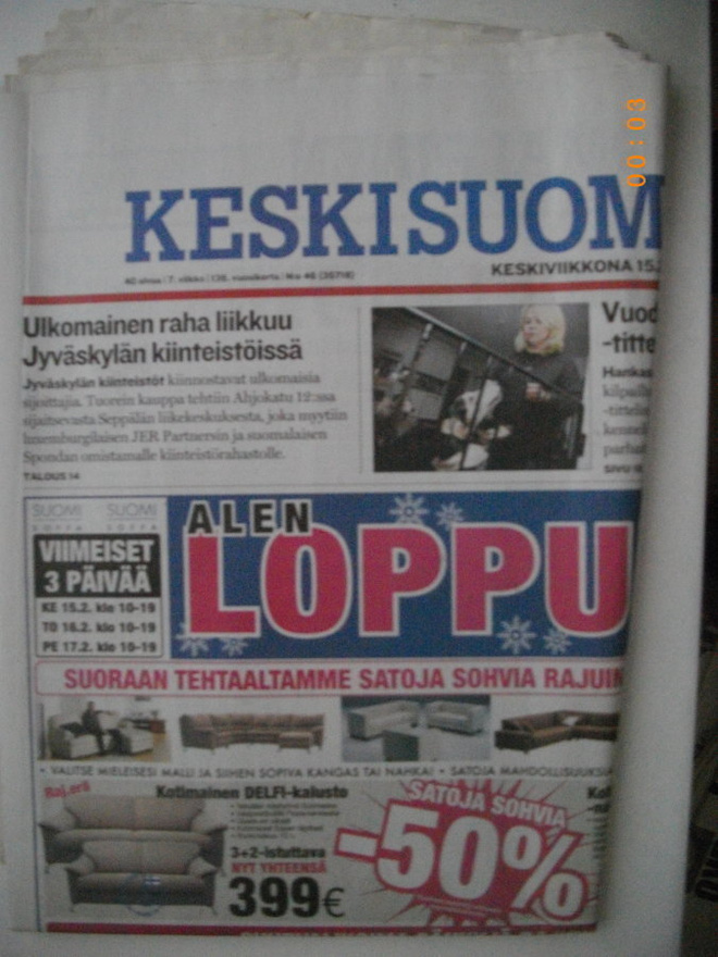 Keskisuomalainen 15.2.2006 (27.5)