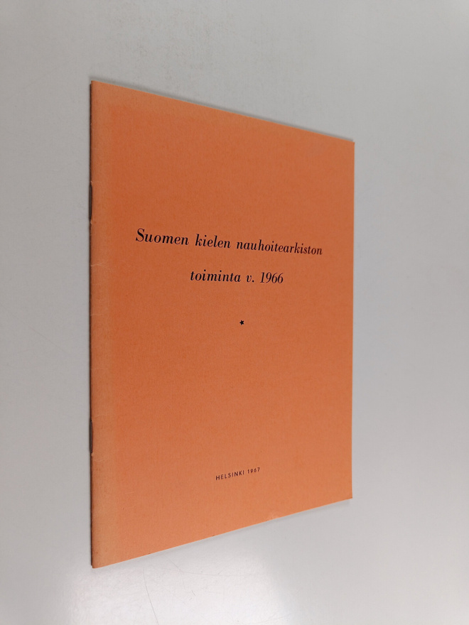 Suomen kielen nauhoitearkiston toiminta v. 1966