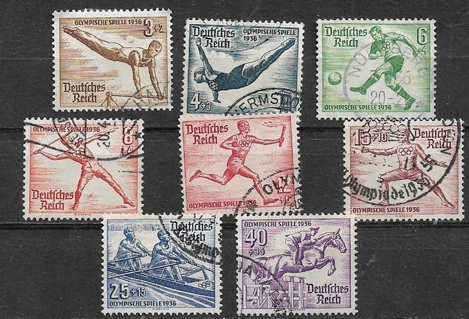 Saksa, 1936, Olympia, 8 eril, siistit leimat