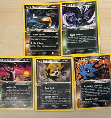 Pokémon Team Rocket Returns Dark Pokémon Set 5 korttia