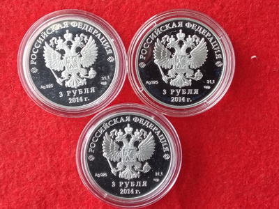 3 x. 3. RUPLAA 2014. HOPEAA 925/ 93,3 G. SOTSI OLYMPIALAIS