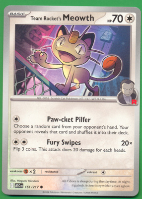 Pokémon Team Rocket's Meowth (ASC 161)