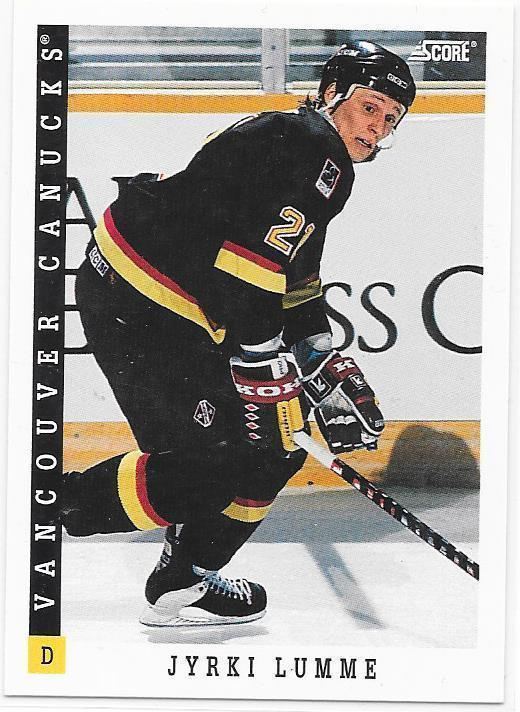 1993-94 Score #134 Jyrki Lumme Vancouver Canucks