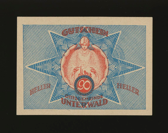 Itävalta Notgeld 90 Heller, Unterwald 1920