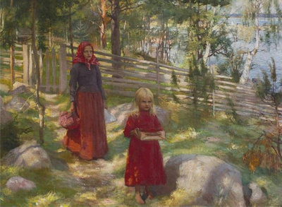 kortti ** Edelfelt Albert Tyttö tai poika - erilaisia