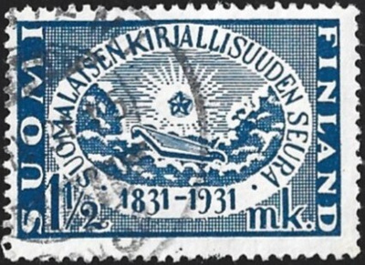 1931 S. Kirjallisuuden Seura 100 v 1½ mk leimattu LaPe 163