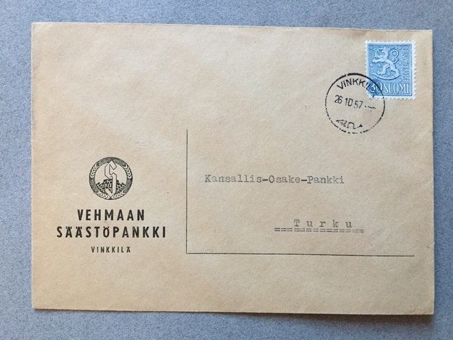 Firmakuori Vehmaan Säästöpankki 1957