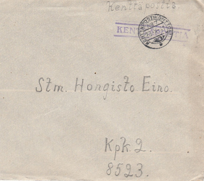 1941, Kirje Kenttäpostia, Kenttäpostikonttori 7