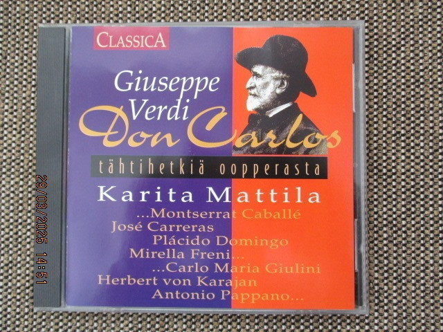 TÄHTIHETKIÄ OOPPERASTA DON CARLOS (CD) - Giuseppe Verdi 