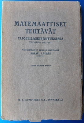 Matemaattiset tehtävät ylioppilaskirjoituksissa v. 1885-1922