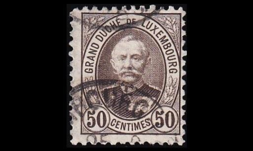 Luxemburg 63D o Suurherttua Adolf 50 C (11½:11) (1891)