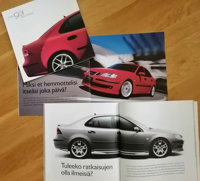 2005 Saab 93 Sport Sedan esite - suom - 64 sivua - KUIN UUSI