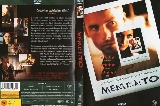 Memento	(19 570)	k	-FI-	suomik.	DVD		guy pearce	2000