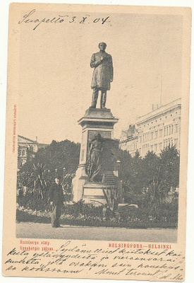 HELSINKI, Runebergin patsas - kulk. 1904