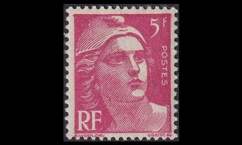 Ranska 798 ** Marianne 5 Fr karmiininrosa (1947)