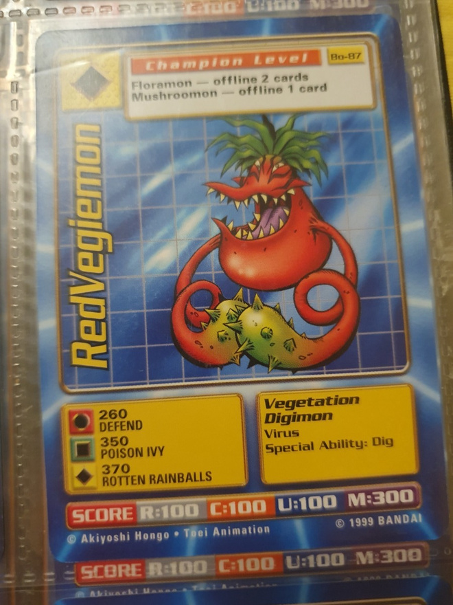 [M] 1999 Bandai Digimon - Non Holo card Bo-87