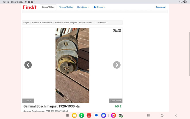 Vanha Bosch magneetto 1920-30 luku.