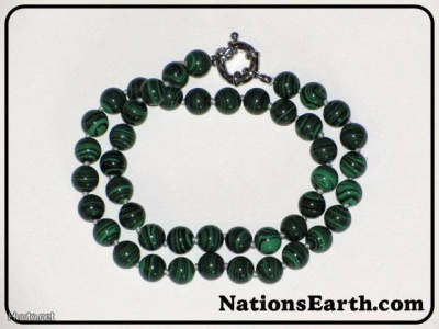 8mm Malachite Beads Gemstone Necklace *NEW*