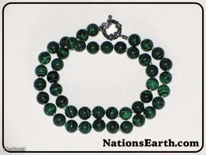 8mm Malachite Beads Gemstone Necklace *NEW*