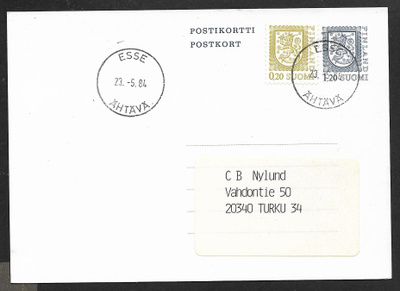 Postilähetys - Ehiö 1,20+lisäm (LAPE 141) Esse 23.5.1984