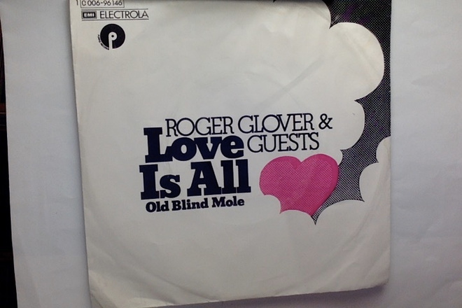 ROGER GLOVER & GUESTS :: LOVE IS ALL :: VINYYLI 7"  1974  !!