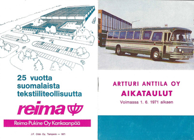 ARTTURI ANTTILA OY LINJA-AUTO AIKATAULUT 1.6.1971 ALKAEN HYV