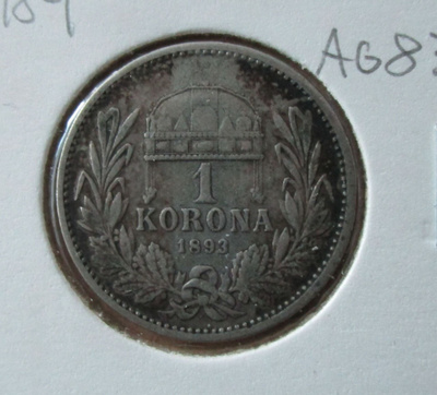 Unkari 1 Korona 1893 Ag835