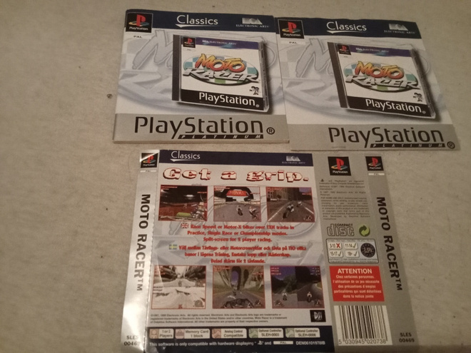 Moto racer ohjekirja ja kansipaperit ps1