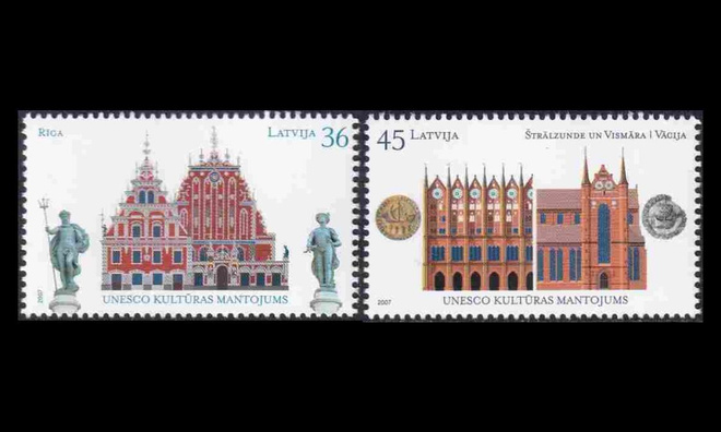 Latvia 702-3 ** UNESCO-maailmanperintökohteet (2007)