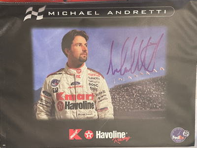 Michael Andretti nimikirjoitus kortissa