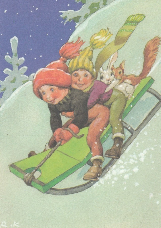 RUDOLF KOIVU - POJAT, JÄNÖ JA ORAVA LASKEVAT MÄKEÄ KELKALLA