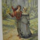 Hienostunut pariskunta kävelyllä, väripk, p. 1904 - pikkukuva 1