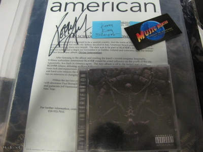 SLAYER - DIVINE INTERVENTION CD+PROMO SAATE KING NIMMARILLA