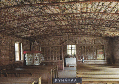 KIRKKOKORTTI - PYHÄMAAN  UHRIKIRKKO - SISÄKUVA - 2/1