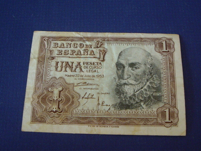 Banco de Espana  UNA PESETA - SETELI 1953