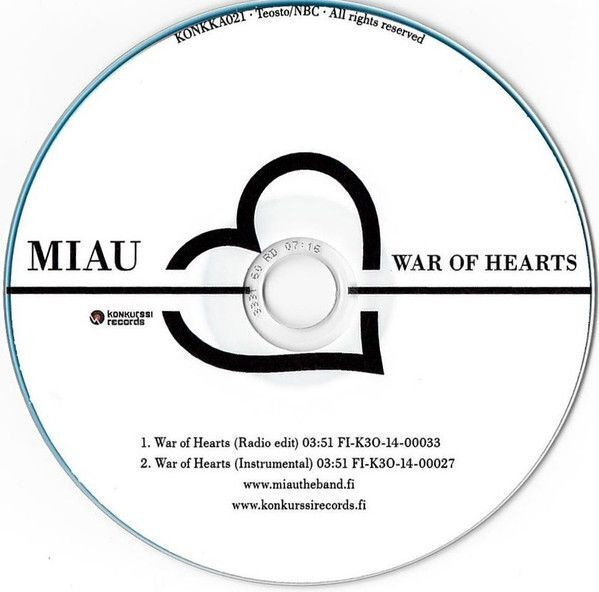 Miau • War Of Hearts CDr-Single