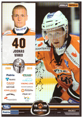 JOONAS VIHKO #40 HPK Postikortti